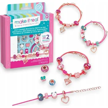 kreativní sada MAKE IT REAL Sada náramků Pretty in Pink, kreativní hračka