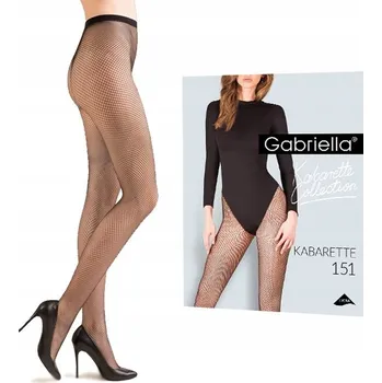 Dámské punčochy Černé kabaretky Punčocháče Gabriella Kabarette 151 20den, velikost 1/2