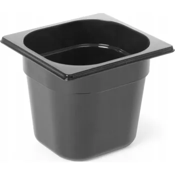 Dóza na potraviny GASTRONOMICKÁ NÁDOBA GN 1/6 Z POLYKARBONÁTU ČERNÁ 3,4L ODOLNÁ HENDI