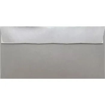 Obálka Metalická (perleťová) obálka stříbrná DL (110x220mm) PS