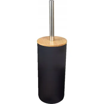 WC štětka WC štětka do koupelny černá vysoká uzavřená s bambusem loft silikonová