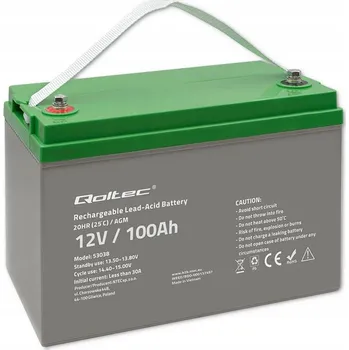 Záložní baterie Akumulátor Qoltec 53038 12 V 100 Ah