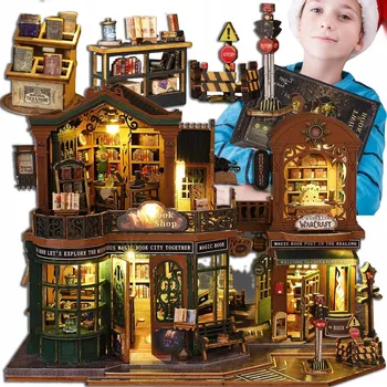 Doplněk pro panenku 3D DOMEČEK PRO PANENKY DŘEVĚNÝ LED PATROVÝ RETRO MODEL K SESTAVENÍ DIY NÁBYTEK