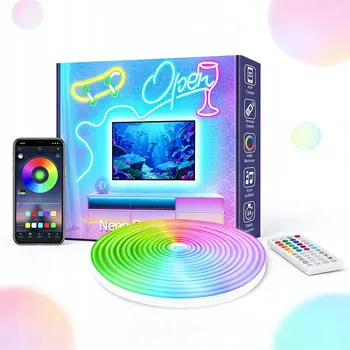 LED páska NEONOVÁ LED PÁSKA RGB FLEX IP65 60LED/M SADA 6m + DÁLKOVÝ OVLADAČ