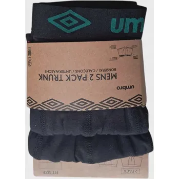 Boxerky Pánské boxerky 2-pack UMBRO černé s barevným logem (zelená, červená) velikost XL