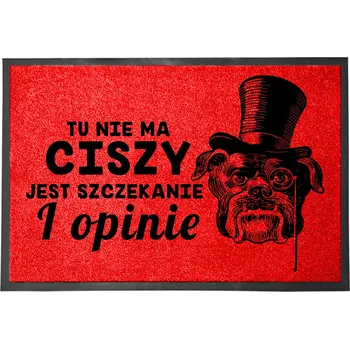 Rohožka ČERVENÁ VSTUPNÍ ROHOŽKA PŘED DVEŘE 40X60 - VTIPNÝ DESIGN "ŠTĚKÁNÍ A RECENZE"