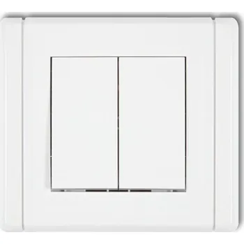 vypínač Dvojitý vypínač pod omítku Karlik bílý FWP-2
