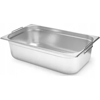 Dóza na potraviny GASTRONOMICKÁ NÁDOBA GN 1/1 S VESTAVĚNÝMI UCHYTY, OCELOVÁ, 21L HENDI