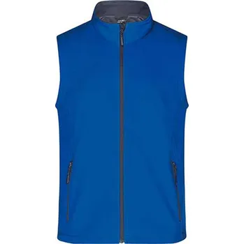Pánská vesta James&Nicholson Pánská softshellová vesta JN1128 Nautic Blue-Navy XXL