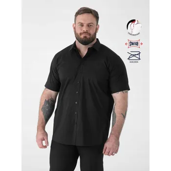 Pánská košile Velká pánská košile s krátkým rukávem, odolná proti skvrnám Duke Lucas černá 5XL