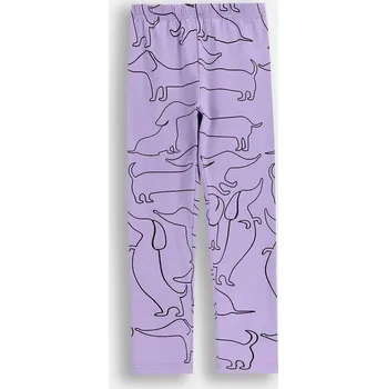 Dámské oblečení Dětské legíny dlouhé fialové s pejsky pro dívky velikost 128 Mokida WM6