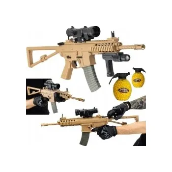 Dětská zbraň PUŠKA NA KULIČKY REPLIKA ZBRANĚ DOUBLE BELL BI-8002 ZAMĚŘOVAČ + 800 KULIČEK