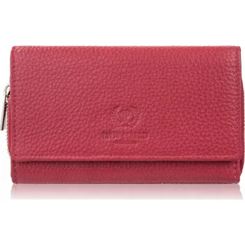 Peněženka Dámská velká červená peněženka z přírodní kůže, prostorná Paolo Peruzzi