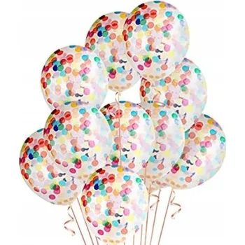 Balónek Balónky na párty s konfetami, 8 kusů, balón na párty, průhledné narozeniny