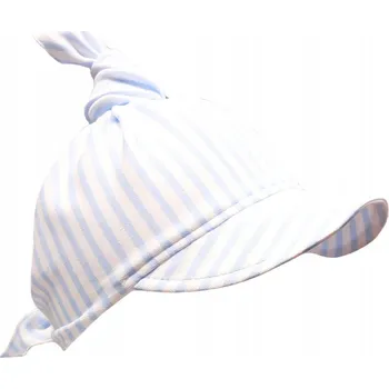 Čepice ŠÁTEK S KŠILTEM čepice letní Proužky Modré KLEKLE