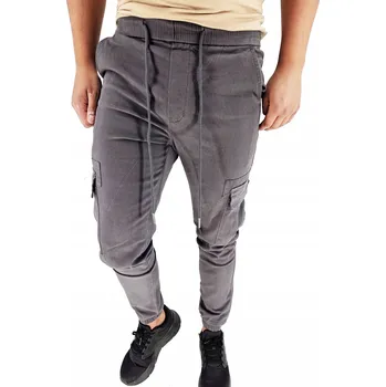 Pánské kalhoty PÁNSKÉ KALHOTY KAPSÁČE JOGGERY MODERNÍ KAPSY SE STAHOVACÍ GUMOU ELASTICKÉ