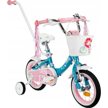 Dětské kolo DĚTSKÉ KOLO 12 PALCŮ MIRAVO HLINÍKOVÉ KOLO PRO DÍVKU S VODICÍ TYČÍ