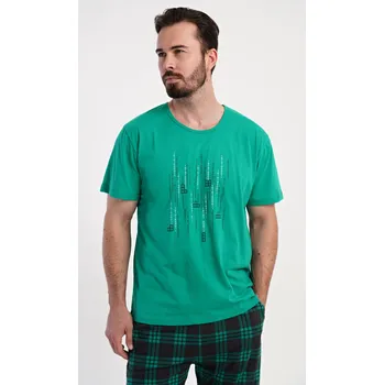 Pánské pyžamo Vienetta MAN Pánské pyžamo šortky Tetris game Barva: Modrá, Velikost: XL