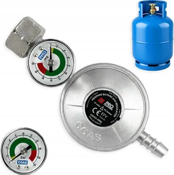 Plynová hadice REDUKČNÍ VENTIL NA PLYN 37 MBAR NÍZKOTLAKÝ S MANOMETREM PROPAN BUTAN