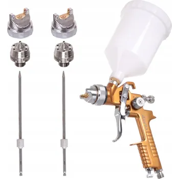 Stříkací pistole Lakýrnická pistole HVLP AUARITA 2x Trysky 1,7 a 2,0 mm, nádobka 600 ml - kopie