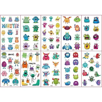 Tetování Smyvatelné tetování pro děti - 10 archů - Monstra
