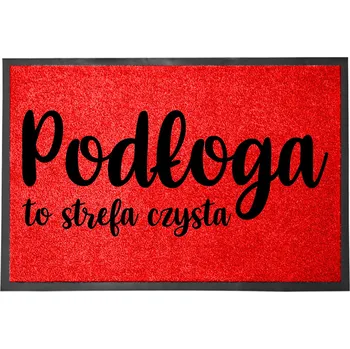 Rohožka VCHODOVÁ ROHOŽKA ČERVENÁ 40X60 POD DVEŘE VTIPNÁ ZÓNA ČISTOTY
