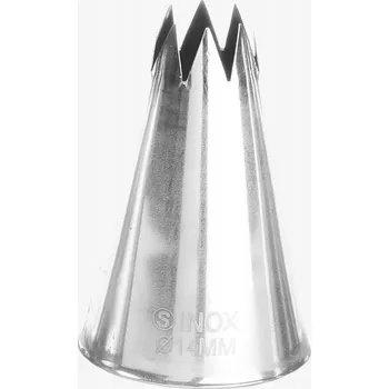 KONCOVKA CUKRÁŘSKÁ ŠPIČKA HVĚZDA NA ZDOBENÍ DORTŮ OCELOVÁ 14MM HENDI