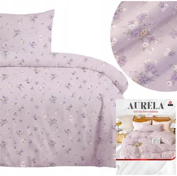 Povlečení Kompletní povlečení 140x200 bavlněný satén s květinami a medvídky Aurela