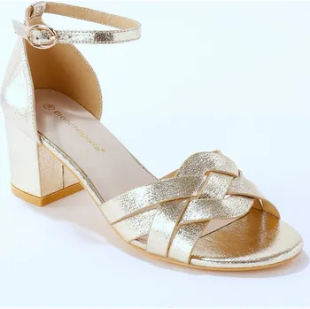 Dámské sandále Sandály zlaté barvy na podpatku zlatá 36