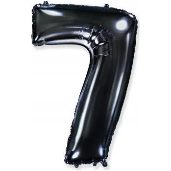 Balónek Fóliový balónek Velká Číslice Černá 7 / 40" - 102 cm Flexmetal PACK