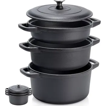 Sada litinových hrnců s poklicí CAST LINE 2 / 2,8 / 4,3 l, 4 díly