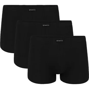 3-pack pánské boxerky Atlantic bavlněné s elastanem 3BMH-007-černé L