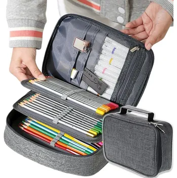 Penál ŠKOLNÍ PENÁL čtyřkomorový POUZDRO do školy pro dítě VELKÝ