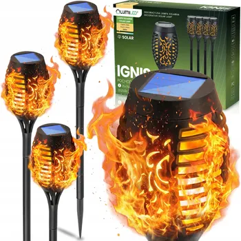 Venkovní osvětlení Zápichová solární lampa Lumiled černá, sada 4 ks