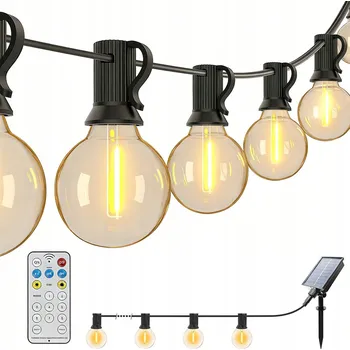 Venkovní osvětlení Solární zahradní girlanda, venkovní osvětlení, 10M LED koule + Dálkový Ovladač