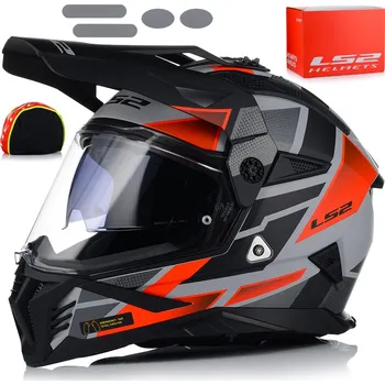 Helma na motorku MOTOCYKLOVÁ PŘILBA LS2 MX702 PIONEER ENDURO CROSS QUAD ATV + ŠTÍT + SLUNEČNÍ CLONA