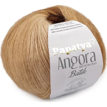 Příze Pletací příze Papatya Angora Batik 100 g Varianta: 5 (02) hnědá, Balení: 1 ks