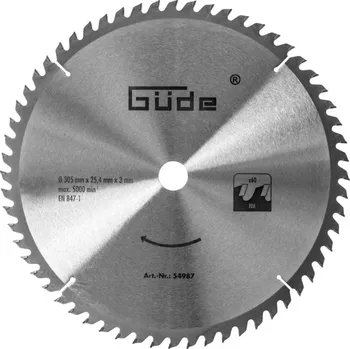 Pilový kotouč GUDE 54987 HM 305X25,4X60Z PILOVÝ LIST PILOVÝ LIST #SY