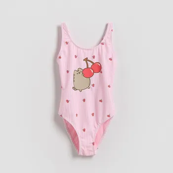Reserved - Jednodílné plavky Pusheen - pastelově růžová - 827IR-03X - 827IR-03X-U13