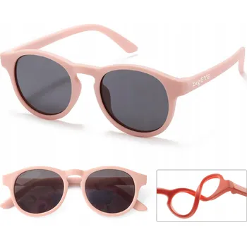 Sluneční brýle Sluneční brýle bigEYE růžové "nerd" polarizační UV-400 s pouzdro