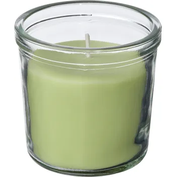 Svíčka IKEA LOVSKOGSLUND Vonná svíčka ve skle Jablko světle zelená 20h