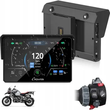 GPS navigace CARPURIDE W502BS Pro 5" displej pro motocykly BMW s CarPlay a Android Auto, GPS