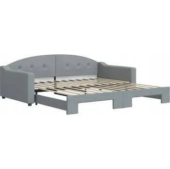 Pohovka Rozkládací pohovka s funkcí lůžka, světle šedá, 223 x 110 x 75 cm, 2 x matrace 100 x 200 cm