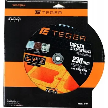 Řezný kotouč Diamantový kotouč segmentový na beton 230x22,23 TEGER