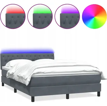 Postel Kontinentální postel s nastavitelným čelem, tmavě šedá, 223x144x78/88 cm