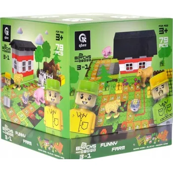 ostatní stavebnice Stavebnice „Block&Steps Veselá farma“ Desková hra 3v1