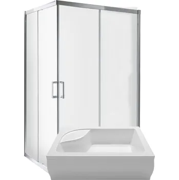 ROHOVÝ SPRCHOVÝ KOUT POSUVNÝ 120X80 S HLUBOKOU VANIČKOU LEVÝ SET