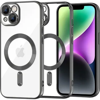 Pouzdro na mobilní telefon Techsuit Luxusní Křišťálový MagSafe iPhone 14 Černý