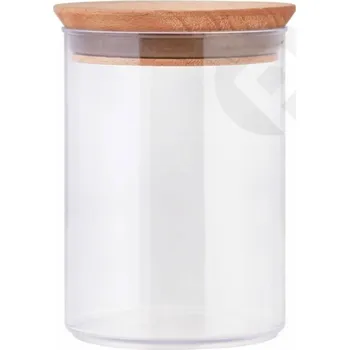 Dóza na potraviny SMUKEE Kuchyňská dóza s dřevěným víkem na sypké potraviny 1,2 l