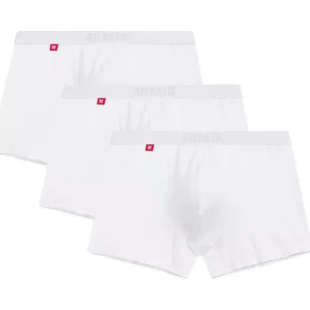 Boxerky 3PACK ATLANTIC 3X PÁNSKÉ ŠORTKY 3MH011 BÍLÁ XL